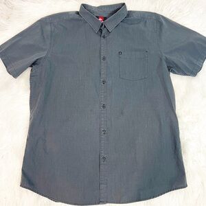 QUIKSILVER BLACK SHORT SLEEVE BUTTON FRONT SHIRT MENS SZ XXL